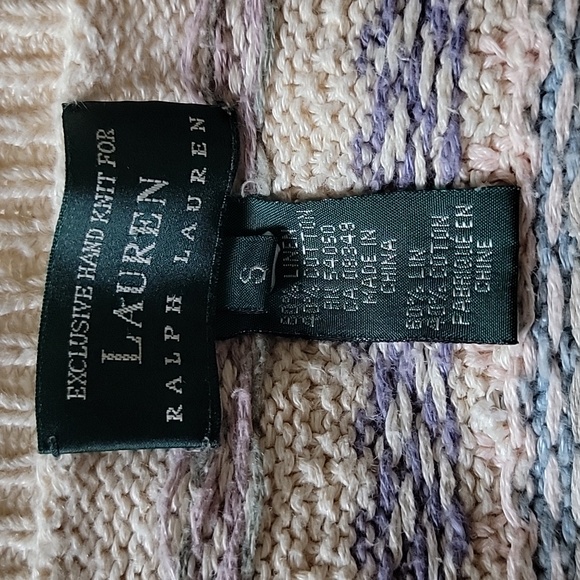 Vintage Classic  Hand Knit Short Sleeve Sweater Lauren -Ralph Lauren- Sz  small - Picture 7 of 11